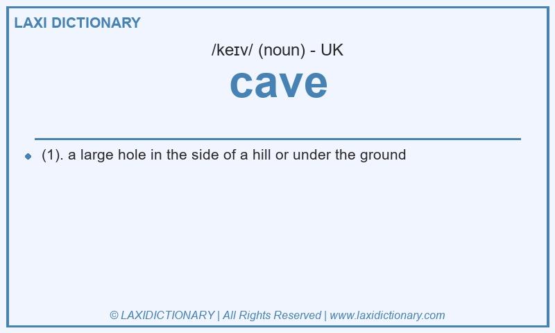 Definition cave in British English