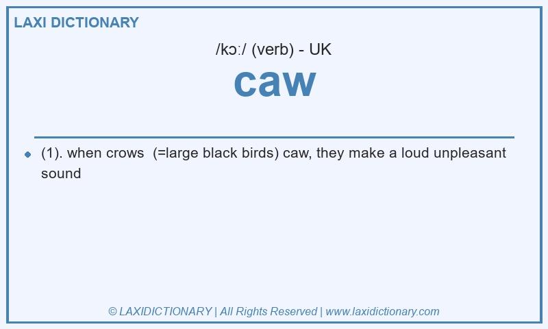 Definition caw in British English