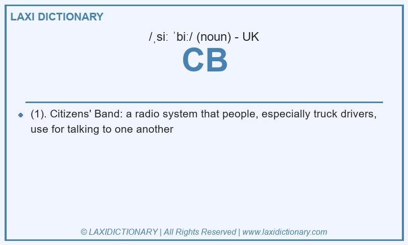 Definition CB in British English