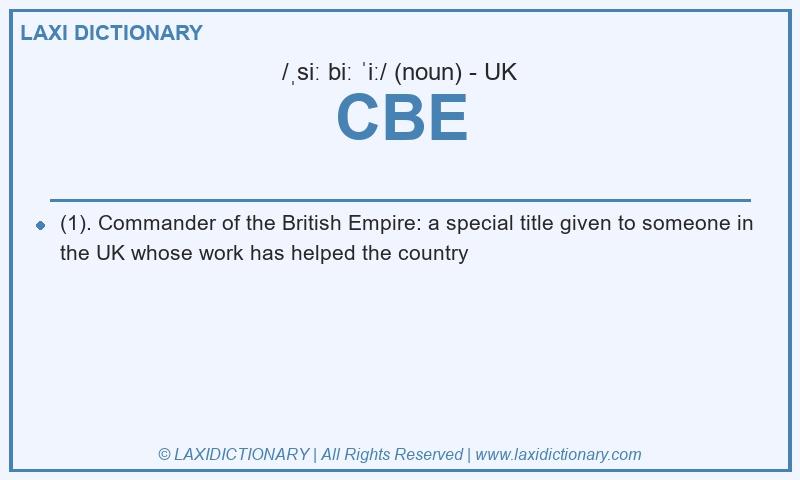 Definition CBE in British English