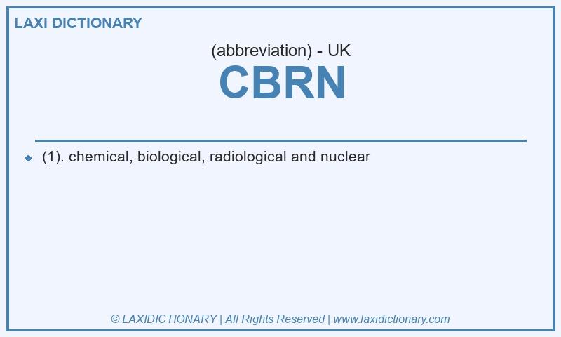 Definition CBRN in British English