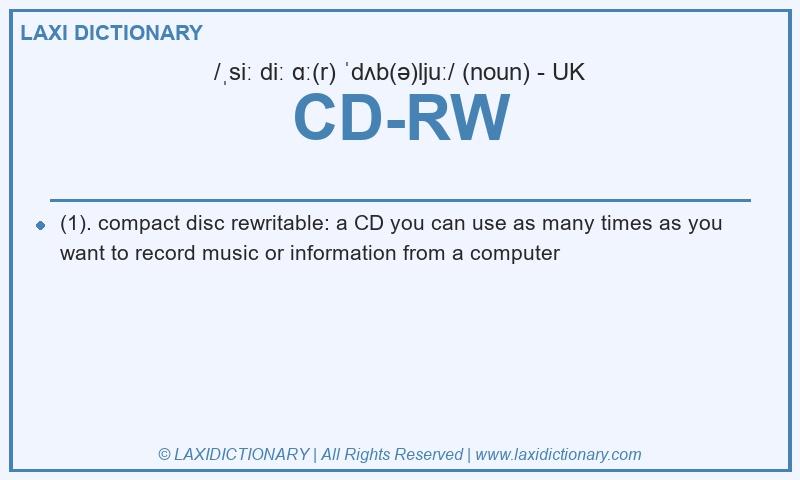 Definition CD-RW in British English