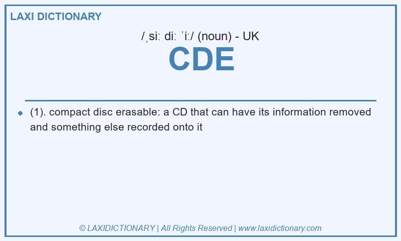 Definition CDE in British English