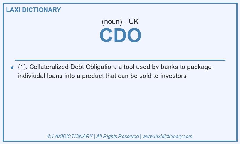 Definition CDO in British English