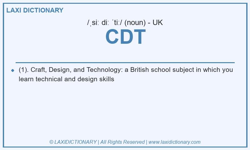 Definition CDT in British English