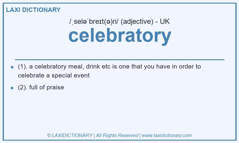 Definition celebratory in British English