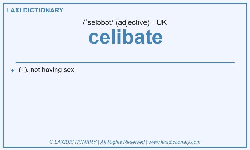 Definition celibate in British English