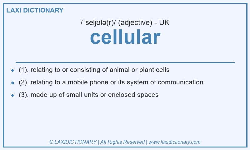 Definition cellular in British English