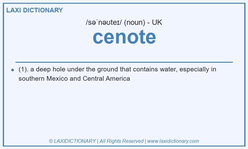 Definition cenote in British English