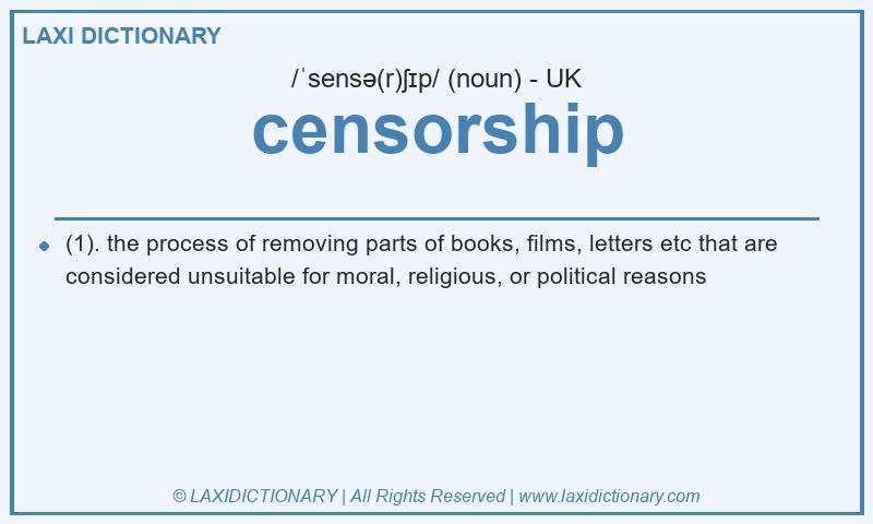 Definition censorship in British English