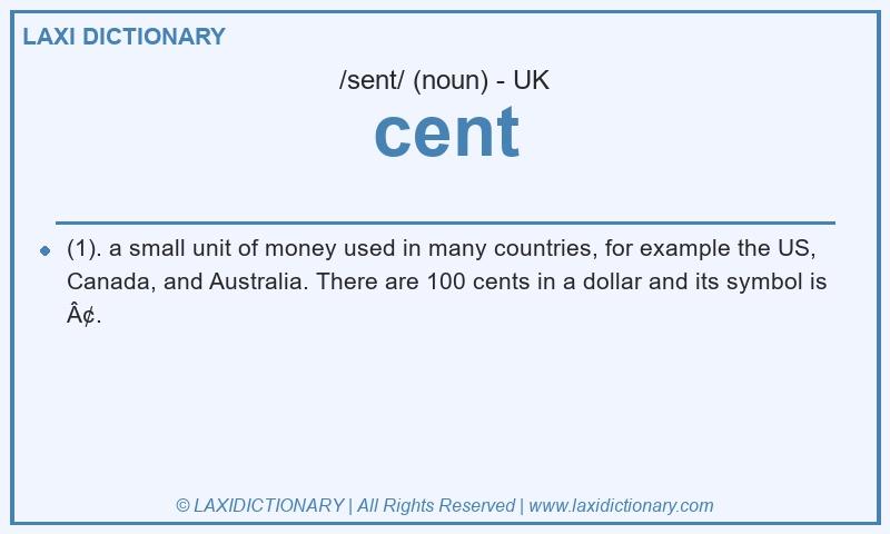 Definition cent in British English