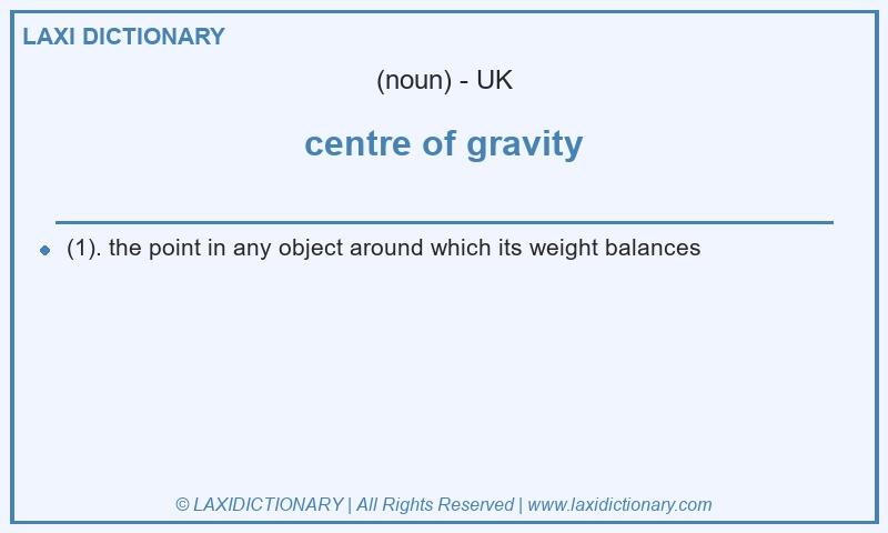 Definition centre of gravity in British English