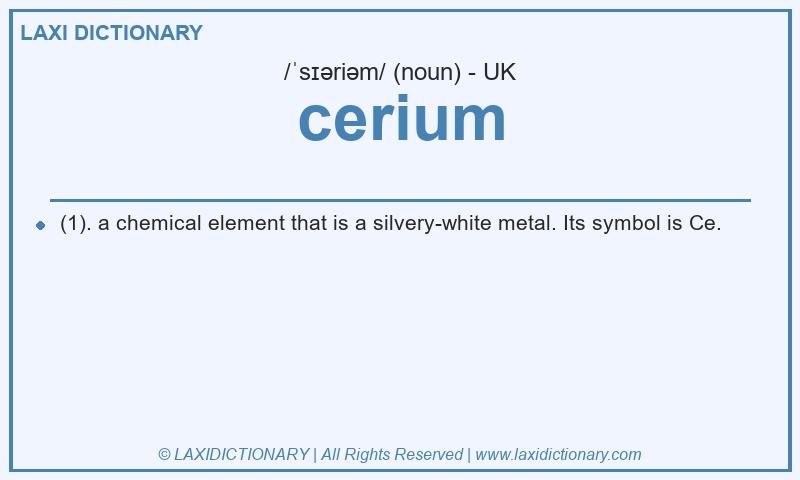 Definition cerium in British English