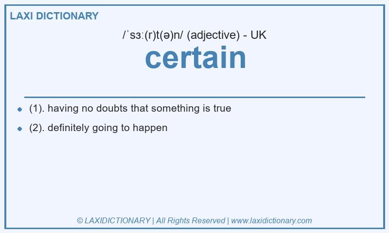 Definition certain in British English