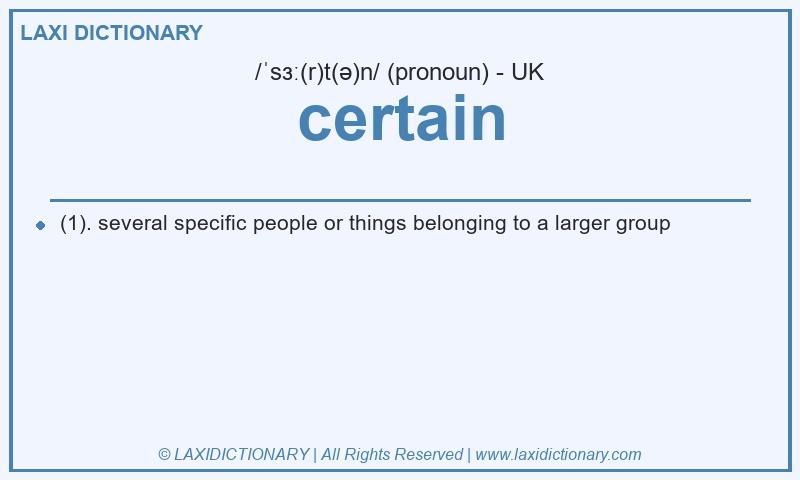 Definition certain in British English