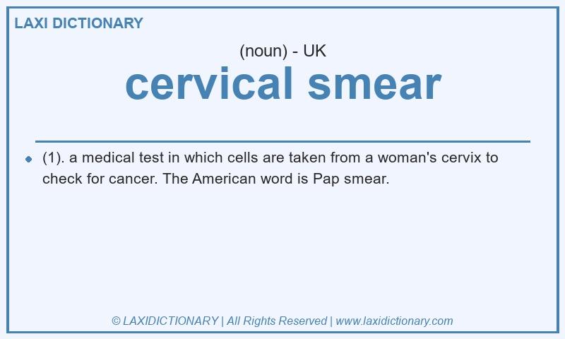 Definition cervical smear in British English