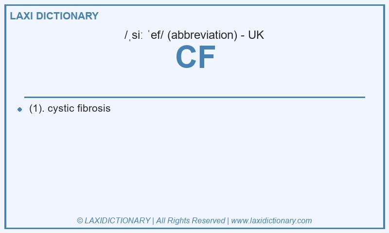 Definition CF in British English