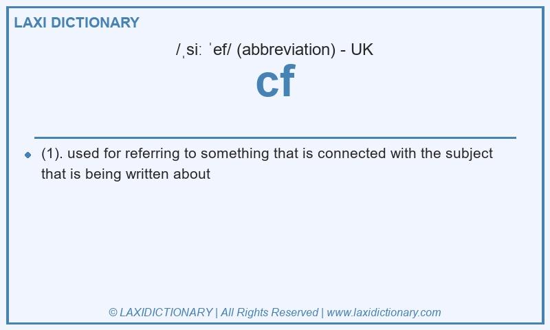Definition cf in British English