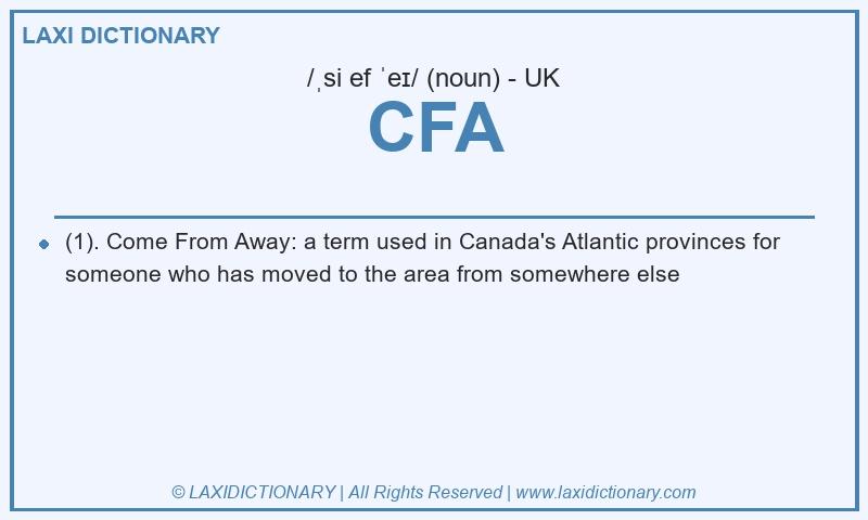 Definition CFA in British English