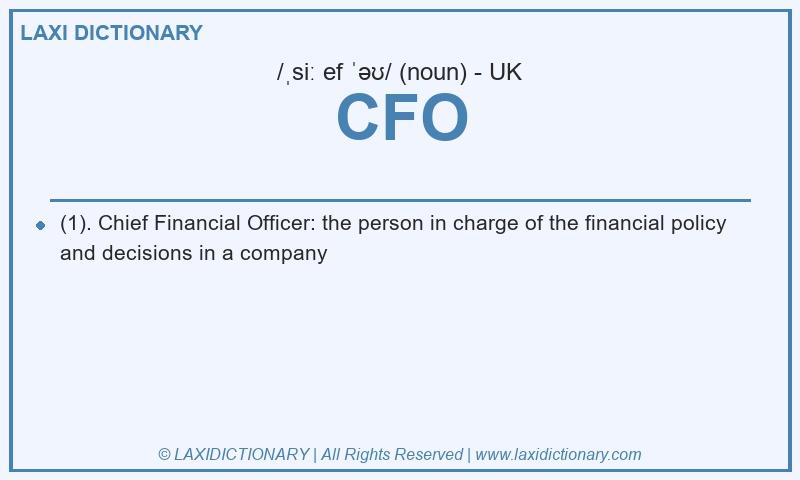 Definition CFO in British English