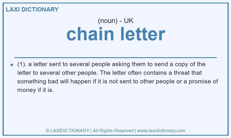 Definition chain letter in British English