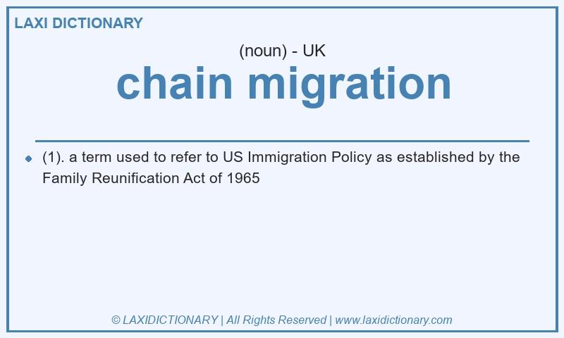 Definition chain migration in British English