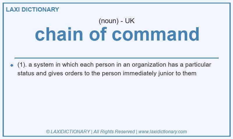 Definition chain of command in British English