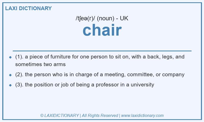 Definition chair in British English