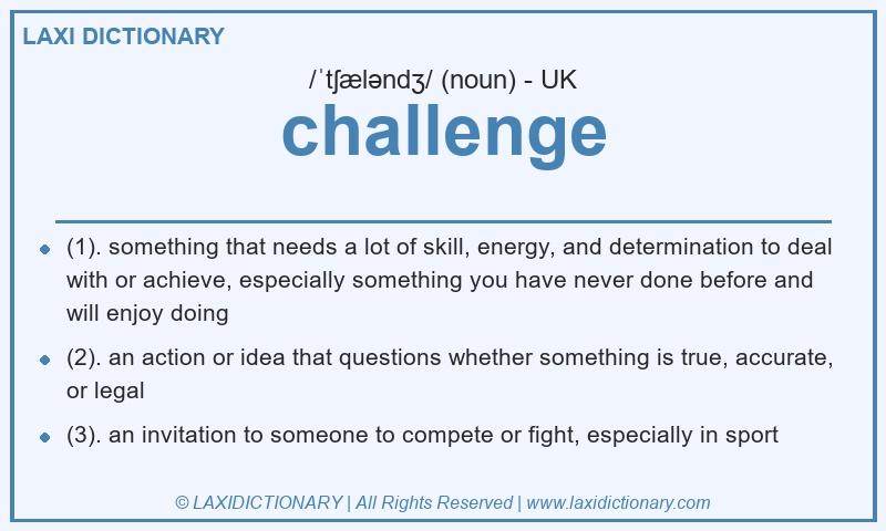 Definition challenge in British English