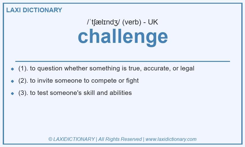 Definition challenge in British English