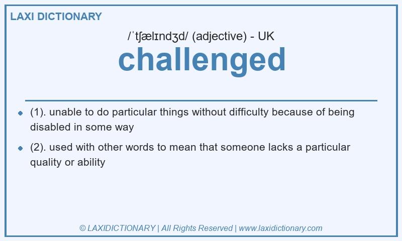 Definition challenged in British English