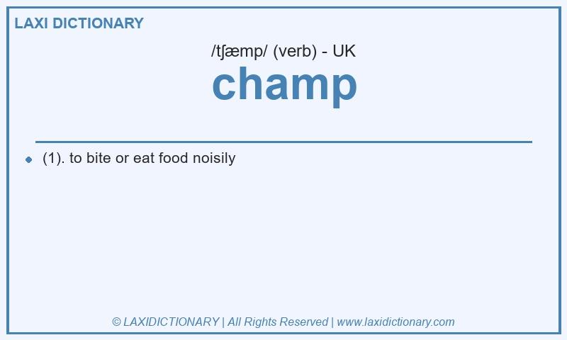 Definition champ in British English