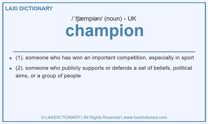Definition champion in British English