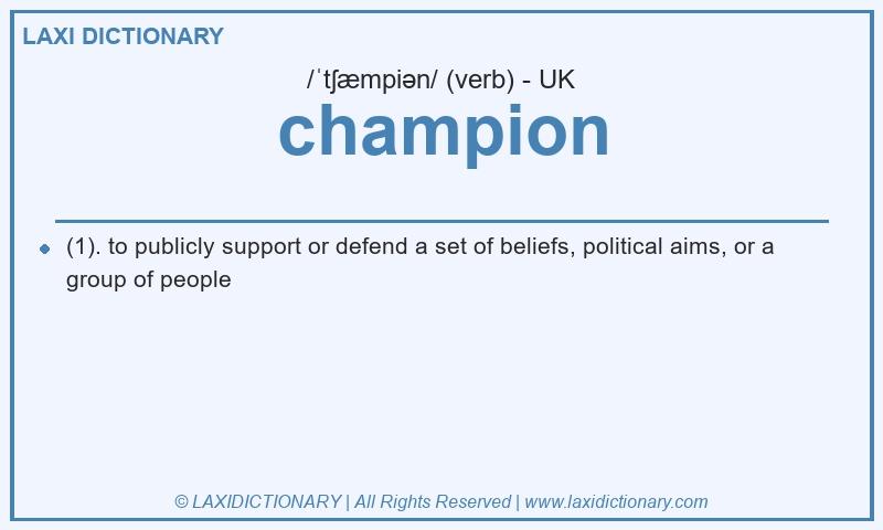 Definition champion in British English