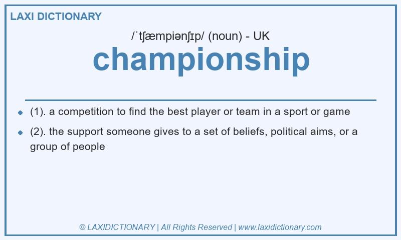 Definition championship in British English