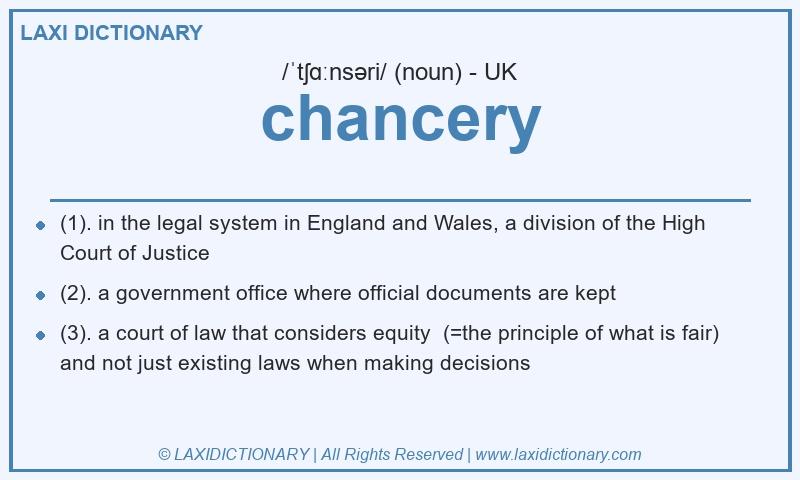 Definition chancery in British English