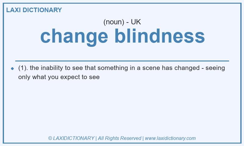 Definition change blindness in British English