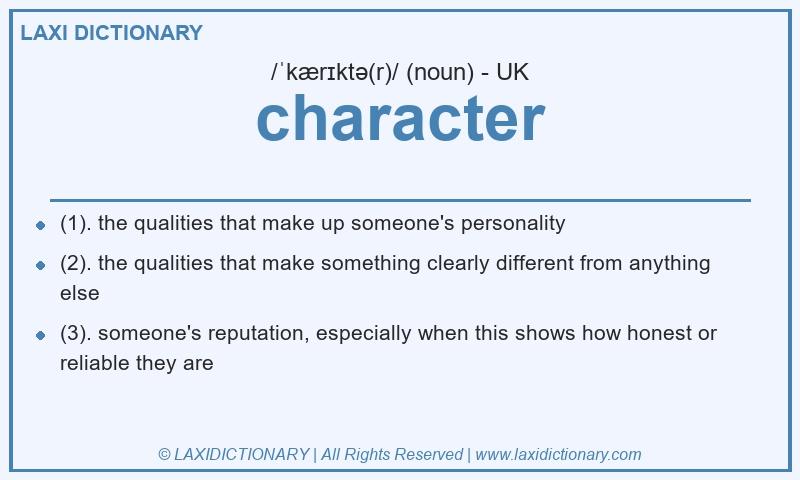 Definition character in British English