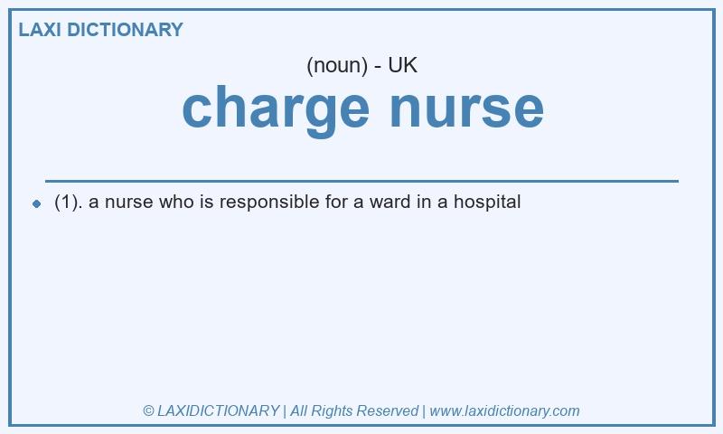 Definition charge nurse in British English