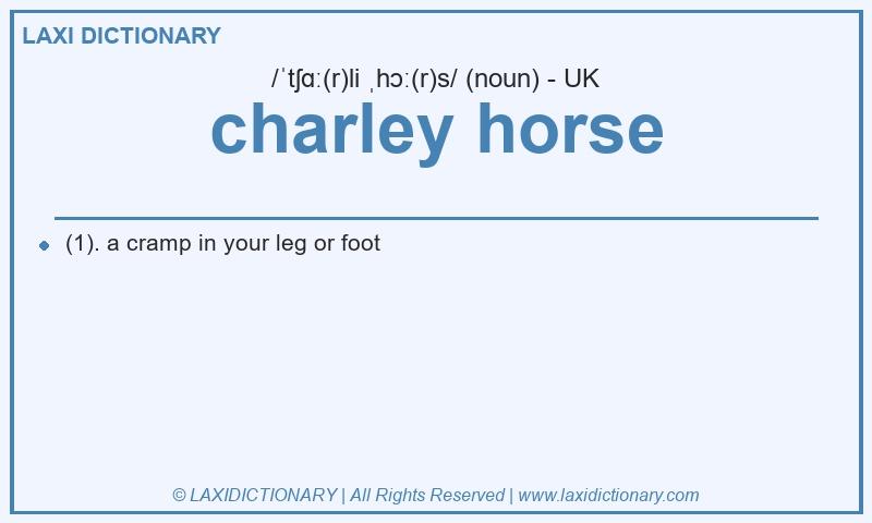 Definition charley horse in British English