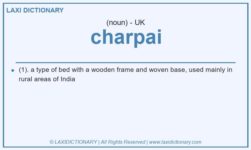 Definition charpai in British English