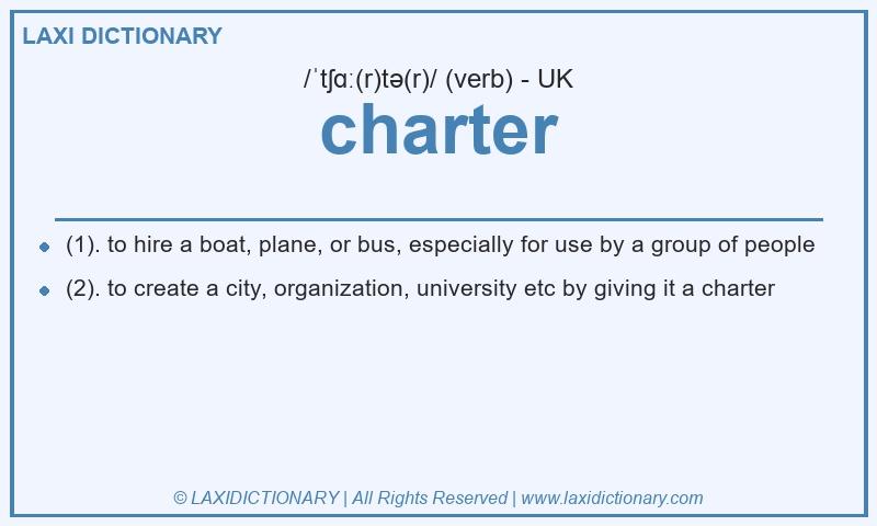 Definition charter in British English