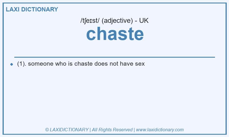 Definition chaste in British English