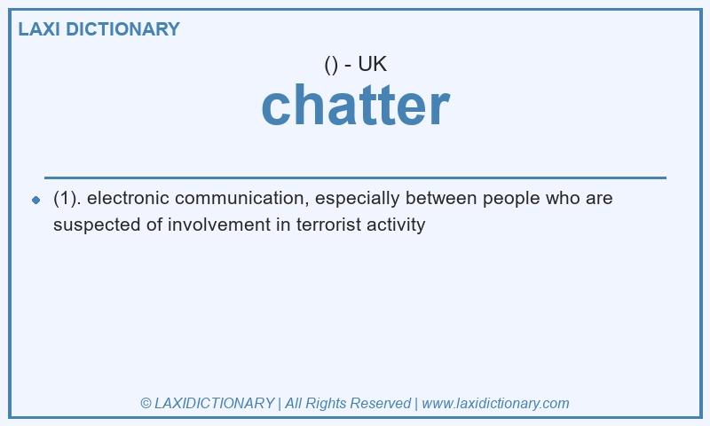 Definition chatter in British English