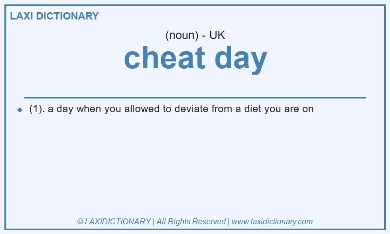 Definition cheat day in British English