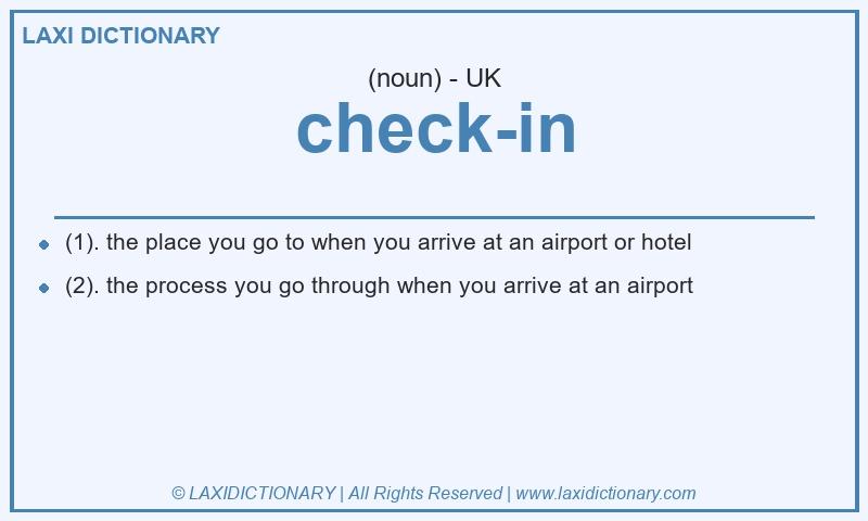Definition check-in in British English