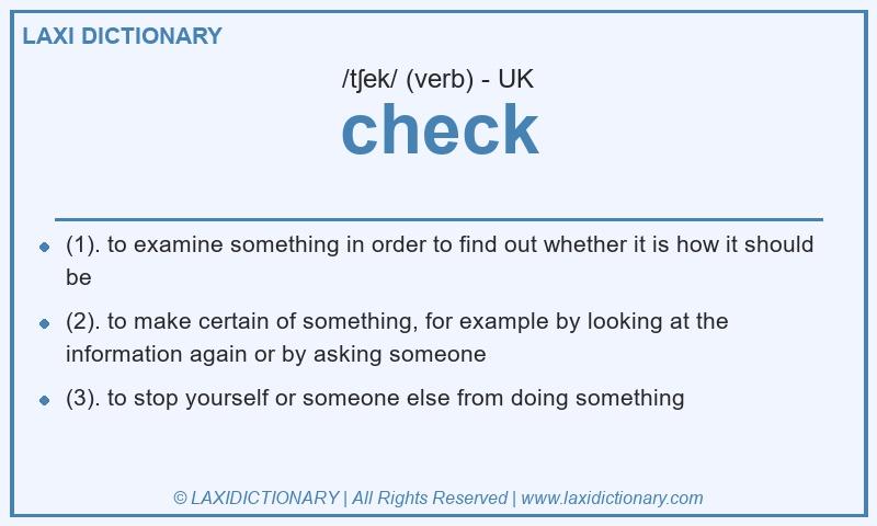 Definition check in British English