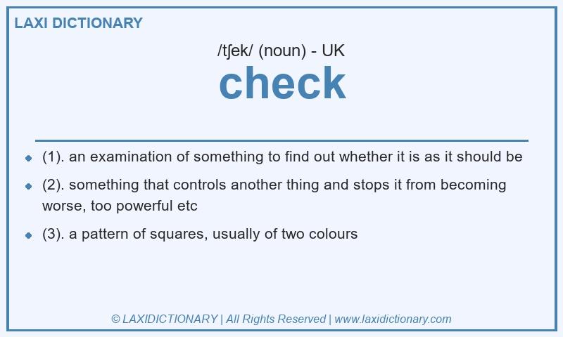 Definition check in British English
