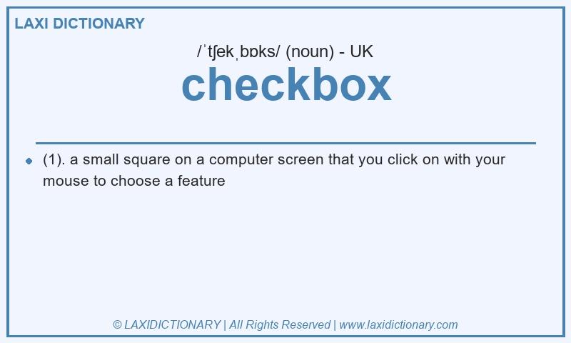 Definition checkbox in British English