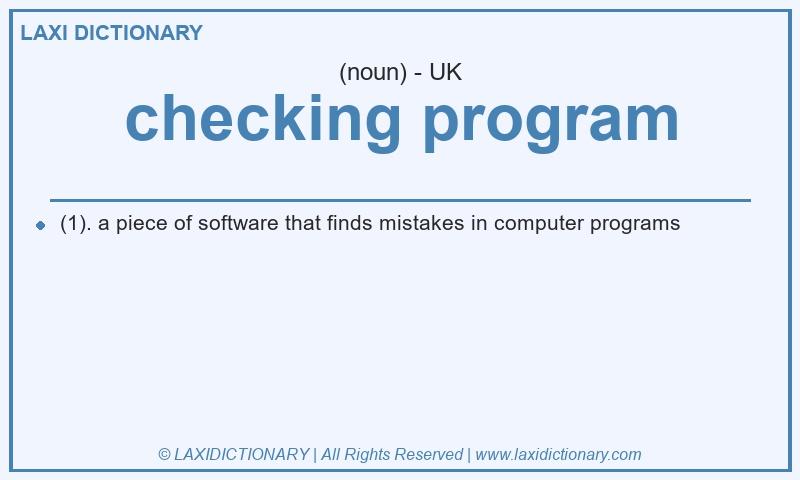 Definition checking program in British English